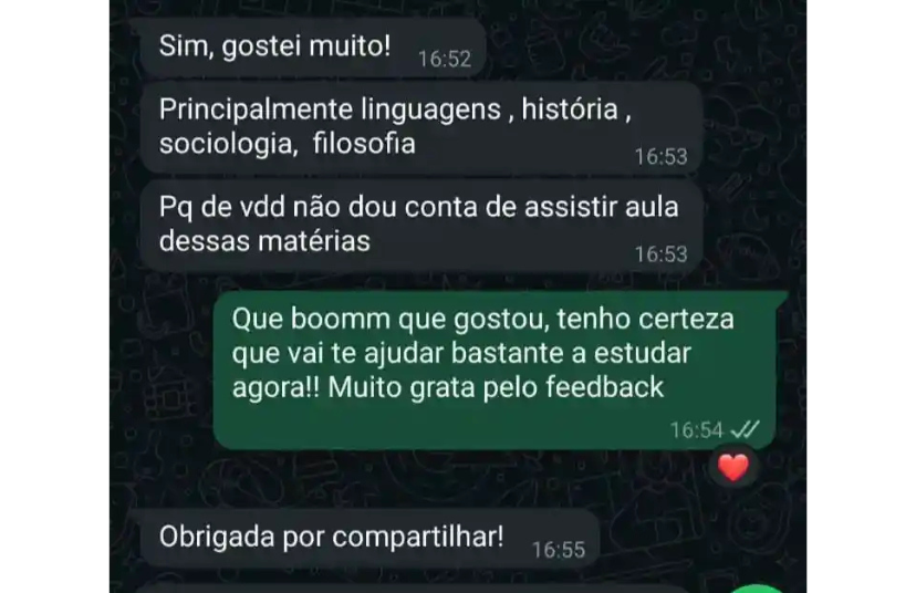 Depoimento em imagem de Lucas M.
