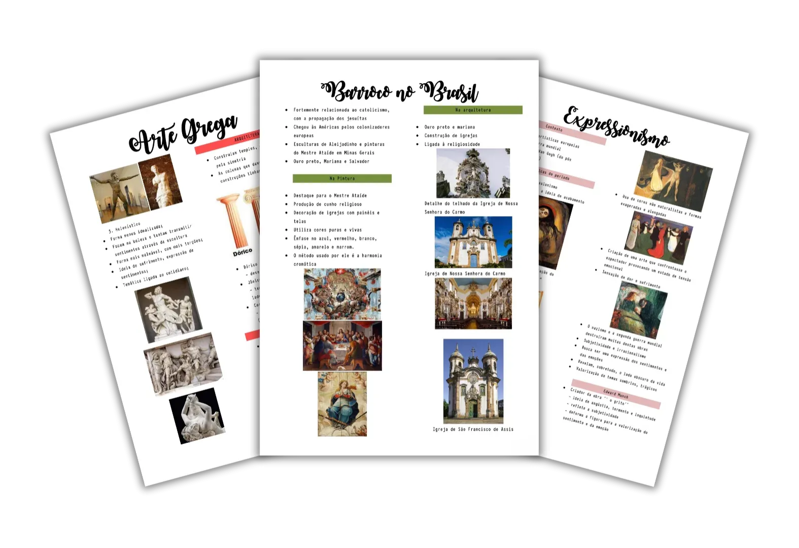 Capa do resumo de Artes